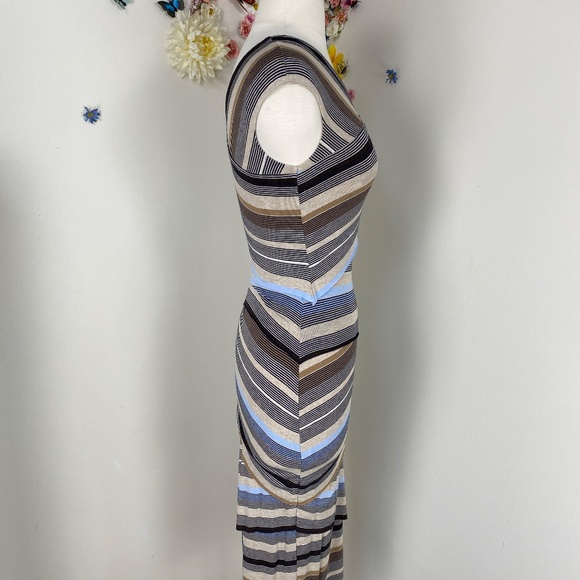 ANTHROPOLOGIE Body Con Bandage Striped Stretch Dress Size XS/Small - Picture 8 of 9